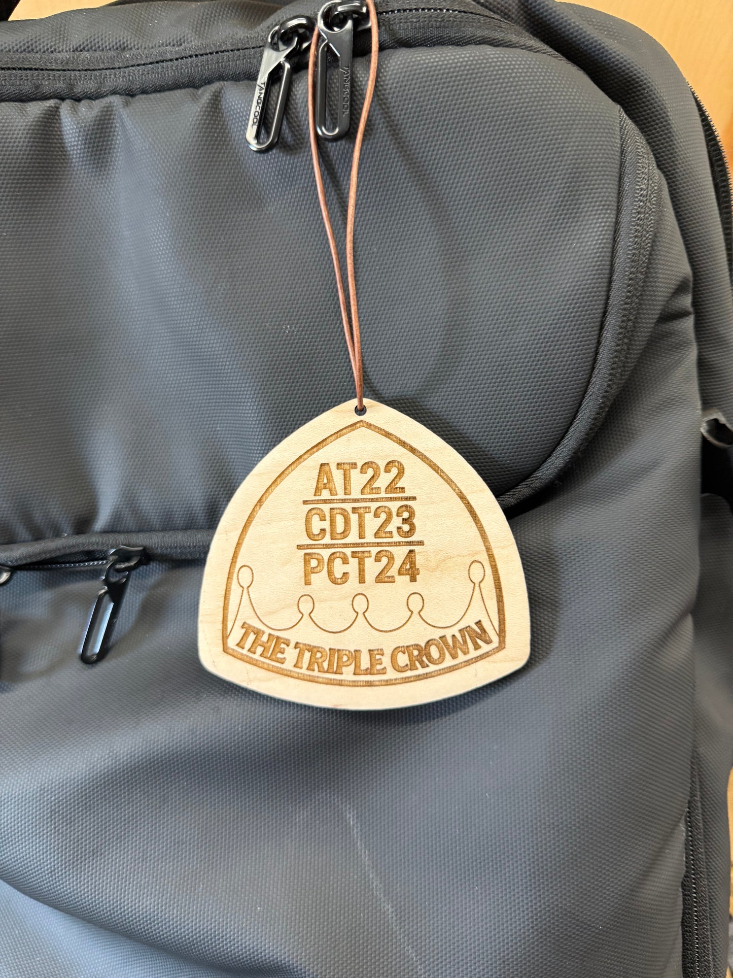 Personalized Triple Crown of Hiking Hangtag – Custom Trail Name & Completion Years – AT PCT CDT Hiker Gift
