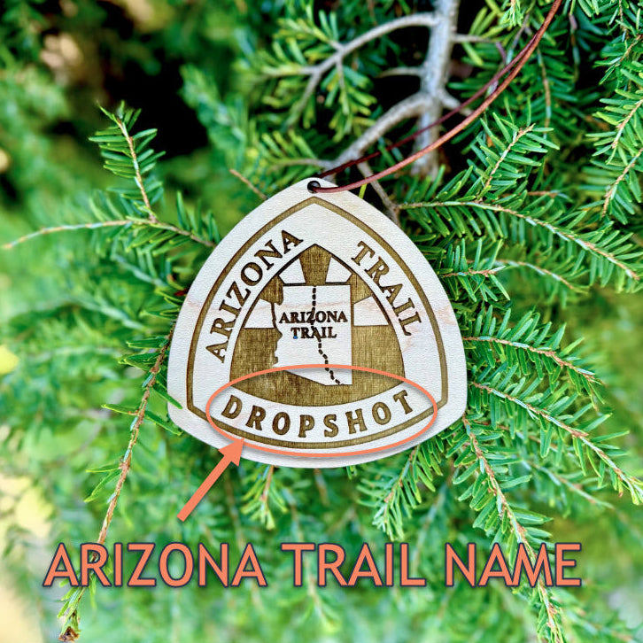 Arizona Trail trail name tag, custom wooden Arizona Trail backpack tag, personalized AZT hiker name tag, lightweight engraved wood hiking tag, thru-hiker Arizona Trail gear accessory, laser-engraved reclaimed wood AZT keepsake, rustic Arizona Trail hiker gift, Arizona Trail backpack ornament tag, eco-friendly wooden Arizona Trail trail magic gift, handmade personalized hiker trail tag for Arizona Trail