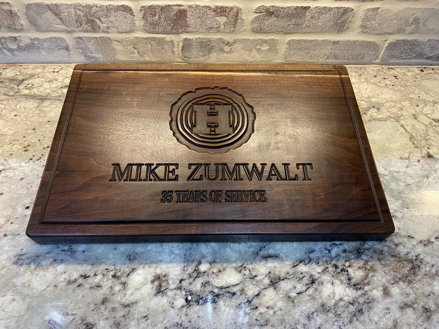 Custom Walnut Butcher Block – 12x18" Personalized with Logo and Name