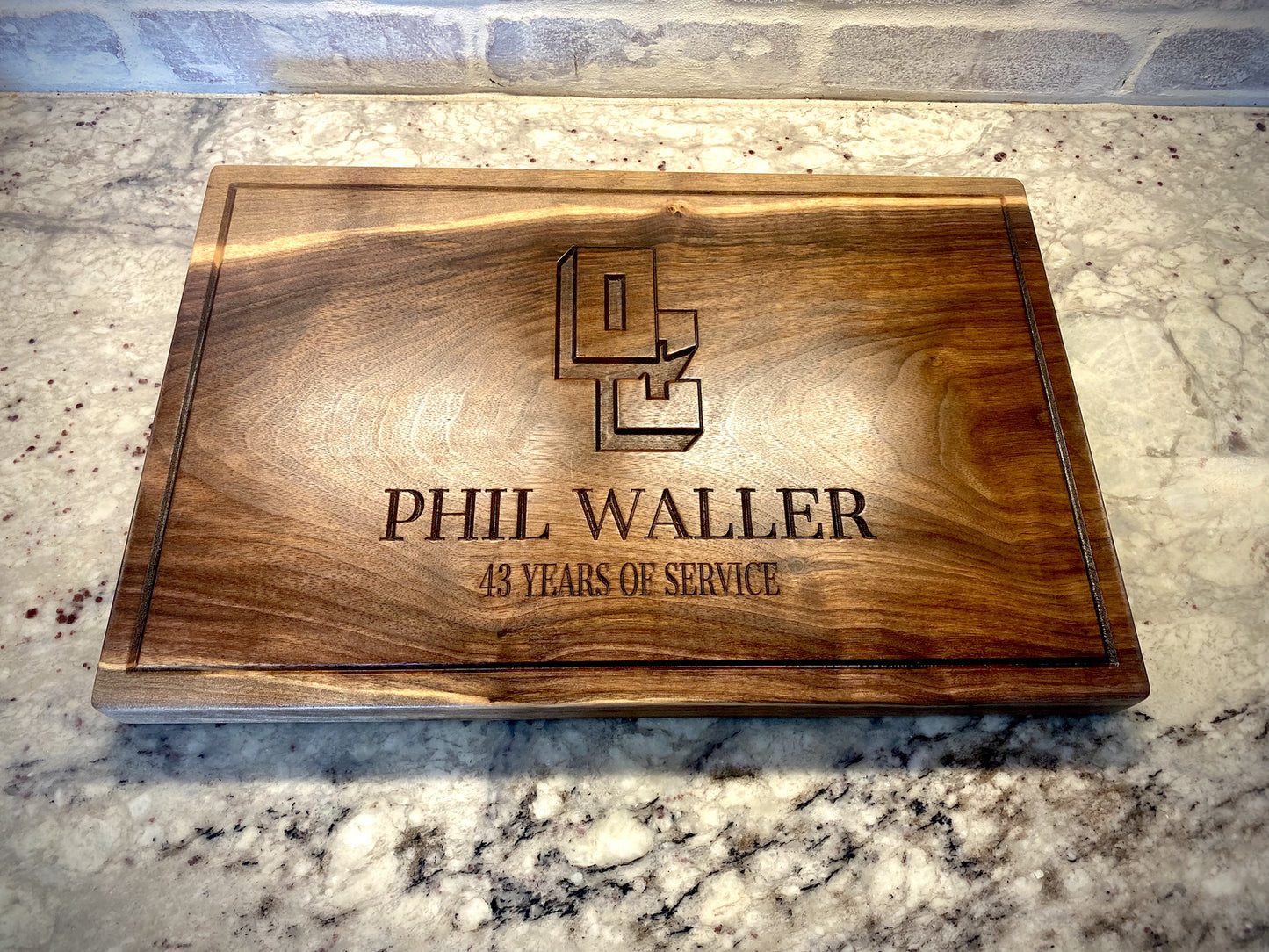 Custom Walnut Butcher Block – 12x18" Personalized with Logo and Name