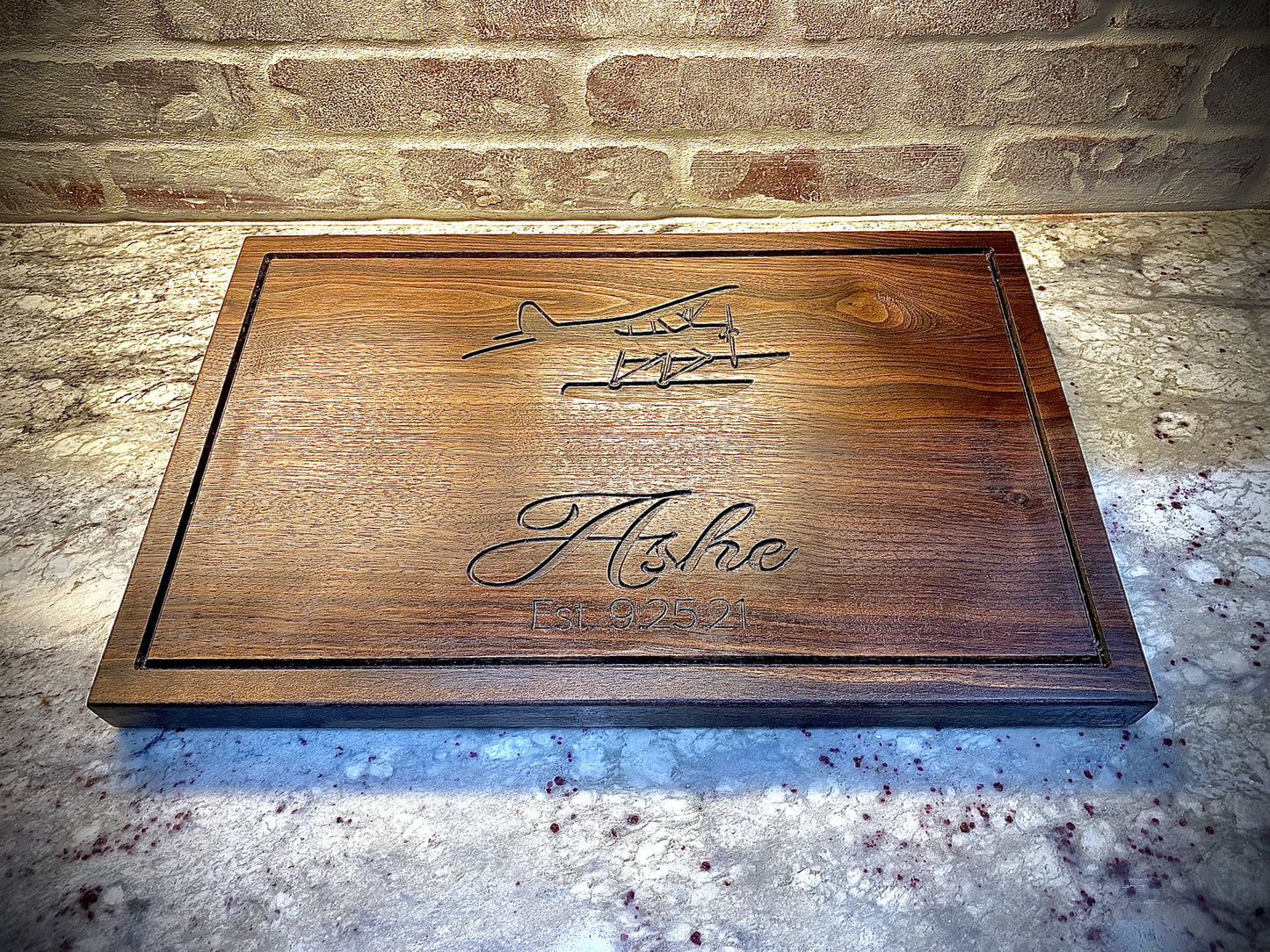 Custom Walnut Butcher Block – 12x18" Personalized with Logo and Name
