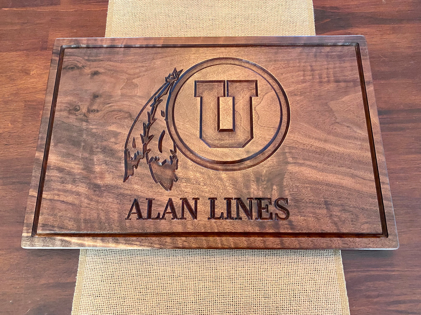 Custom Walnut Butcher Block – 12x18" Personalized with Logo and Name