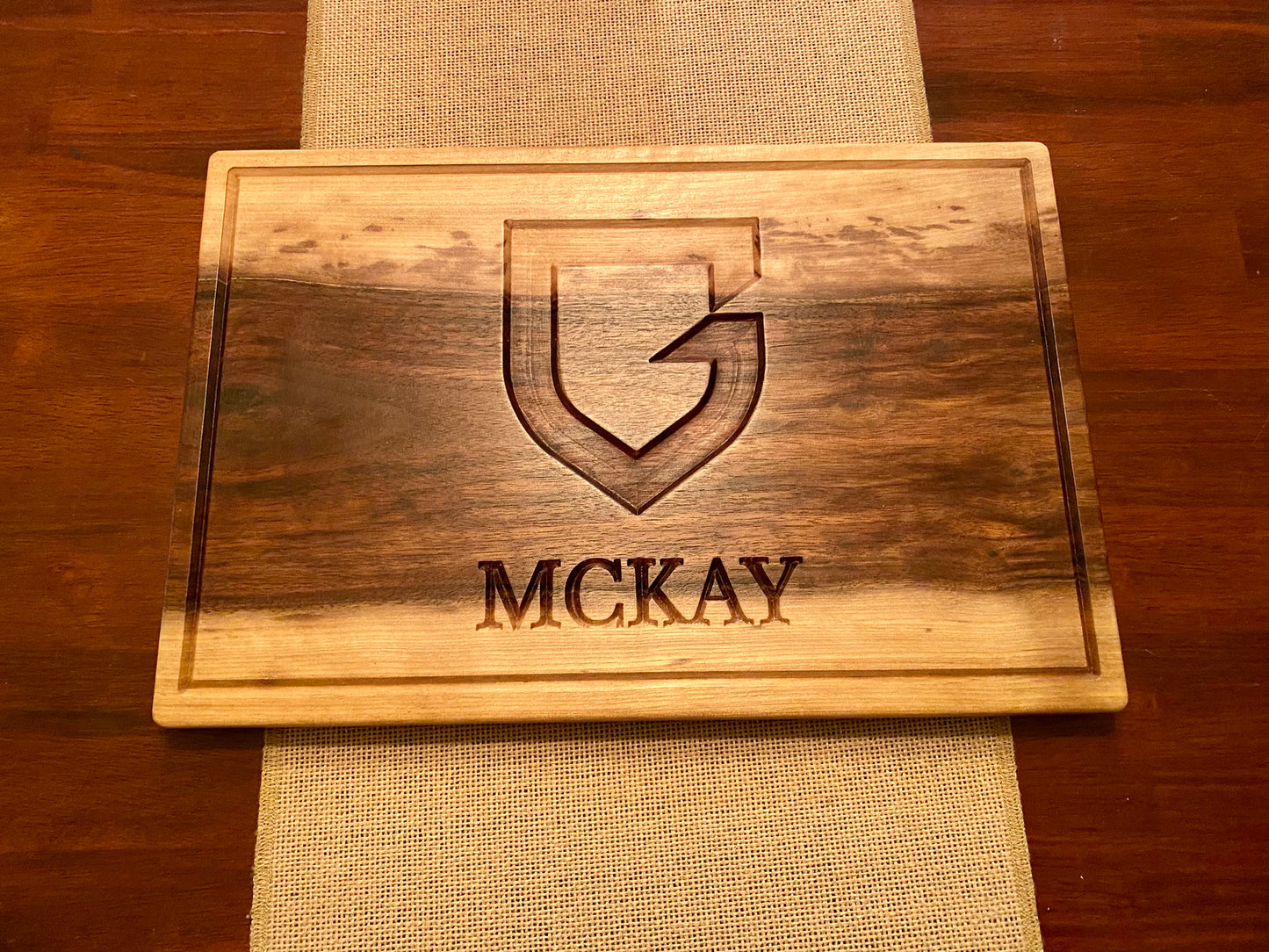 Custom Walnut Butcher Block – 12x18" Personalized with Logo and Name