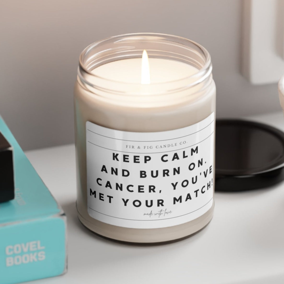 Cancer you have met your Match candle, Eco-Friendly 100% 9oz Soy Candle, Cancer Survivor, Cancer Awareness, Fight Cancer, cancer candle gift