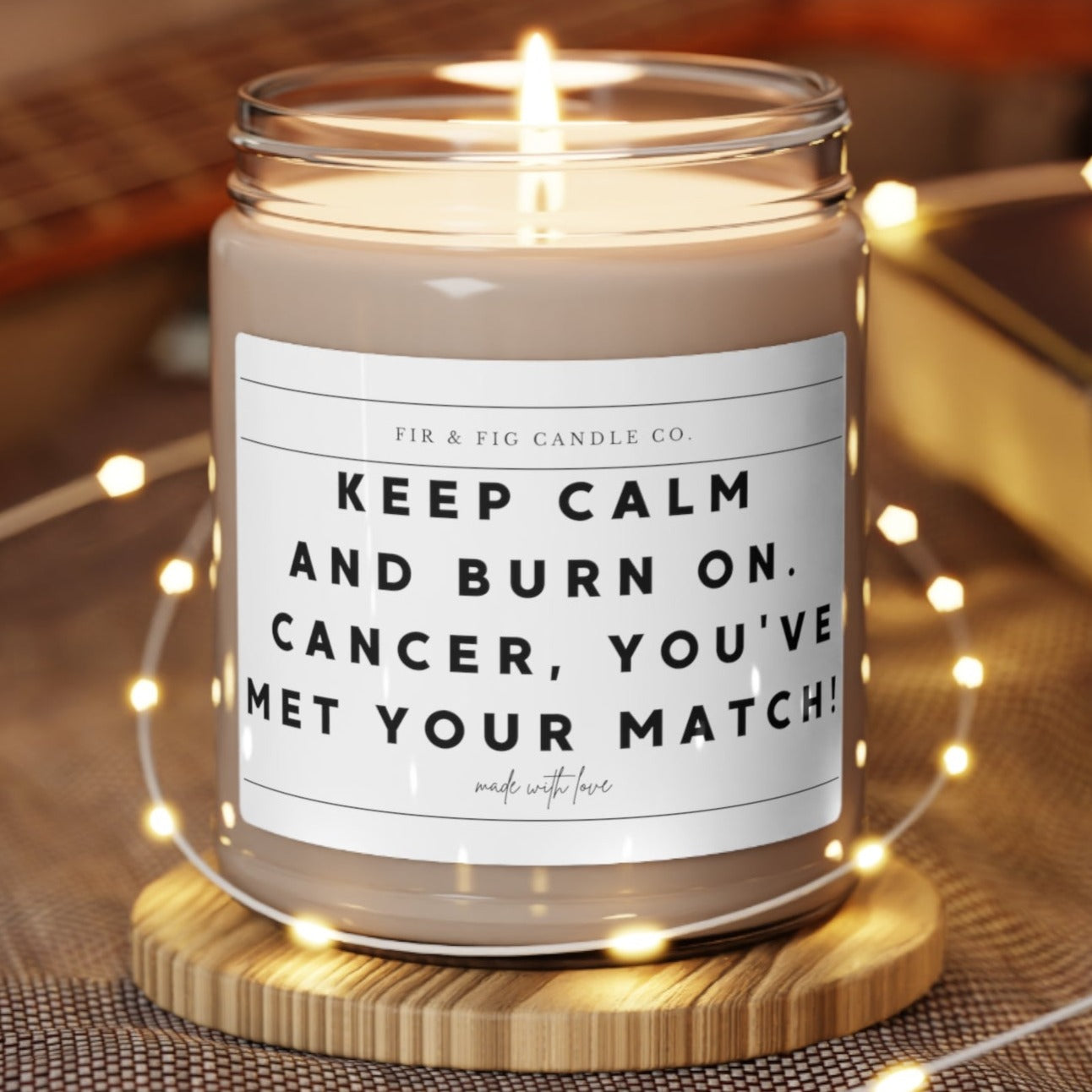 Cancer you have met your Match candle, Eco-Friendly 100% 9oz Soy Candle, Cancer Survivor, Cancer Awareness, Fight Cancer, cancer candle gift