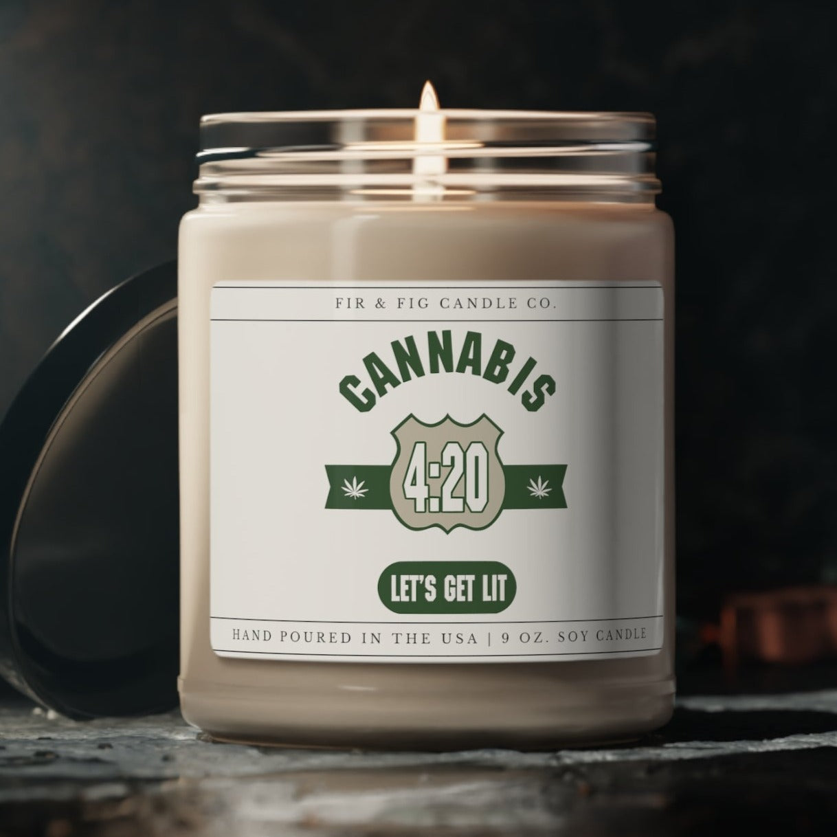 Cannibas 4:20 Let's Get Lit 100% Eco-Friendly 9oz Soy Candle, Best Friend Birthday, Gifts For Her, Friend Gift, Marijuana Gifts, 420 Gifts
