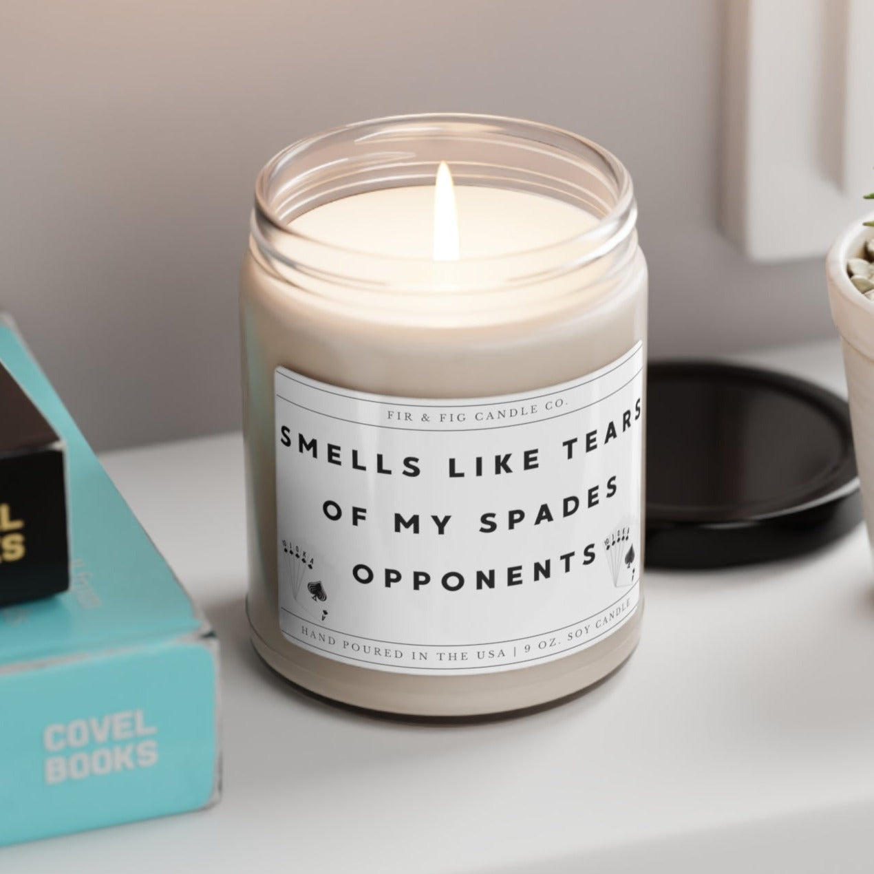 Smells Like Tears of my SPADES Opponents 100% Eco-Friendly 9oz Soy Candle, Spades candle, Spades gift for her, Spades gift for him, fun game