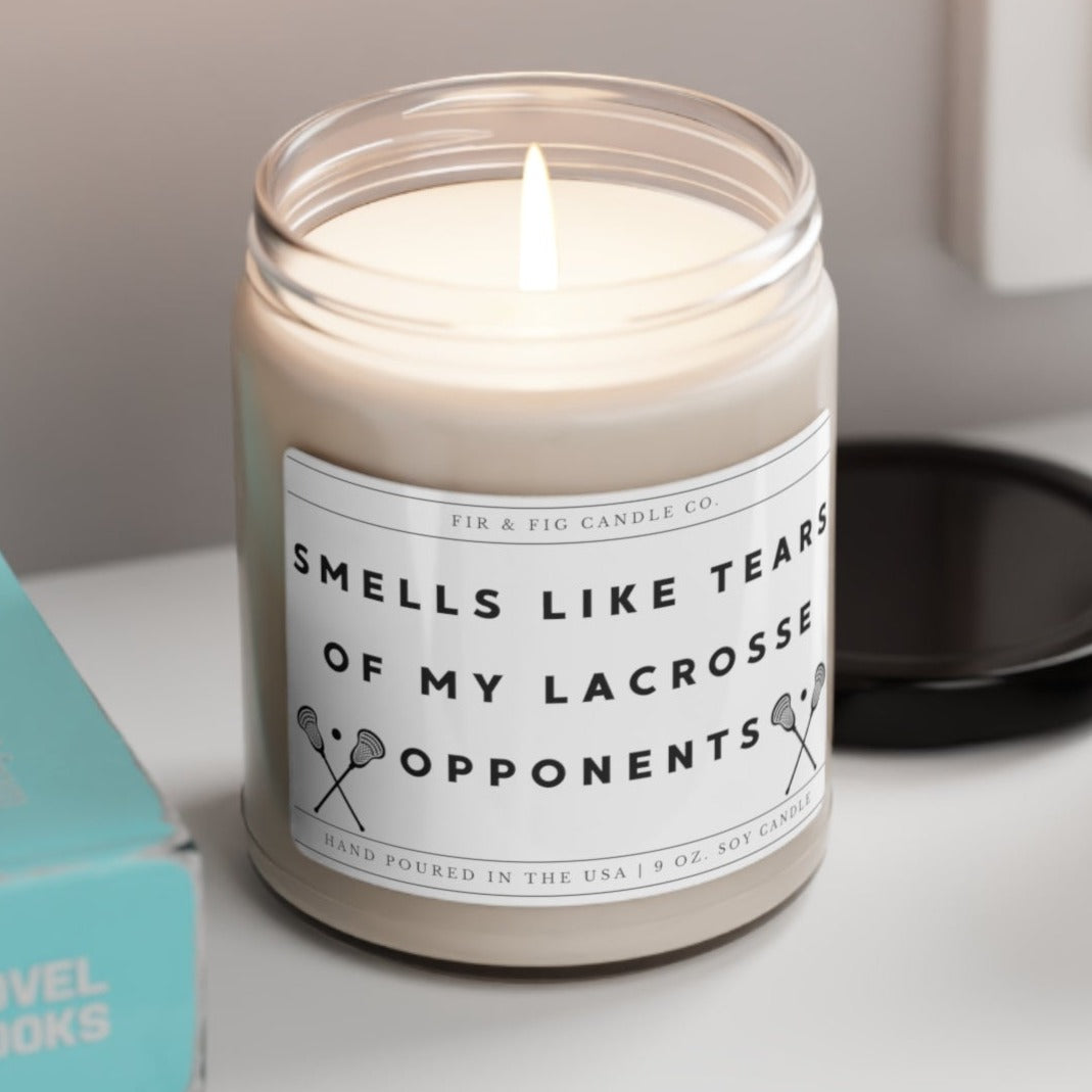 Smells Like Tears of my LACROSSE Opponents 100% Eco-Friendly 9oz Soy Candle, Funny Candles, Gift for Him, candle Gift, Birthday Gift, decor