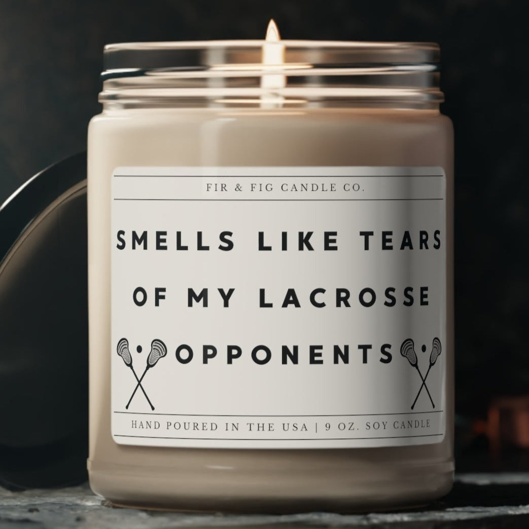 Smells Like Tears of my LACROSSE Opponents 100% Eco-Friendly 9oz Soy Candle, Funny Candles, Gift for Him, candle Gift, Birthday Gift, decor