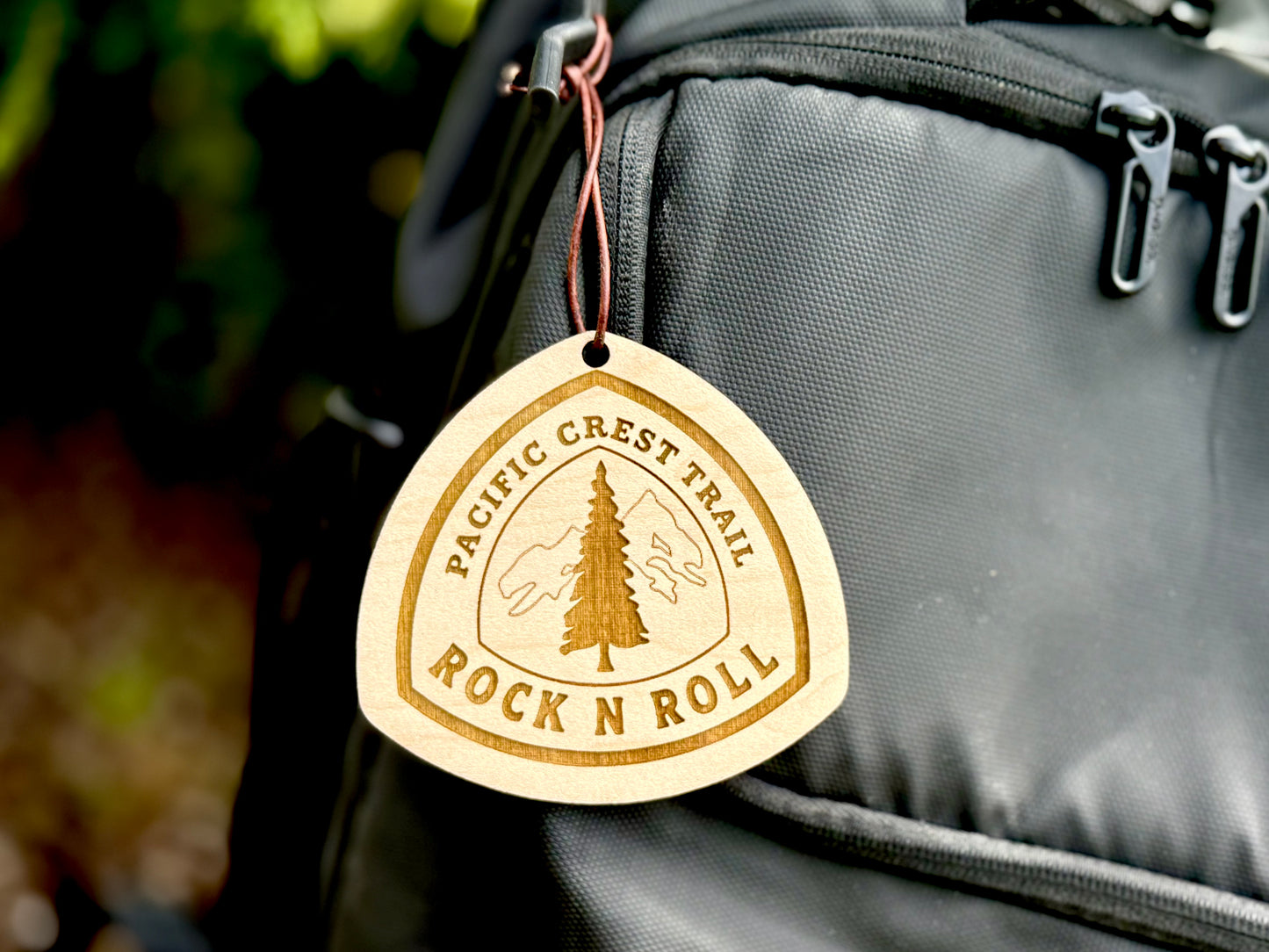 Celebrate Your Trail Name Lightweight Custom Backpack Tag, Personalized Wood Hiking Badge for Pacific Crest Trail PCT Hiker Trail Angel Gift