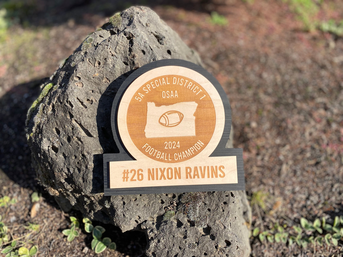 Custom Lasered Wooden Award Plaque – Personalized Recognition for Any State, Sport, Player, Manager or Coach