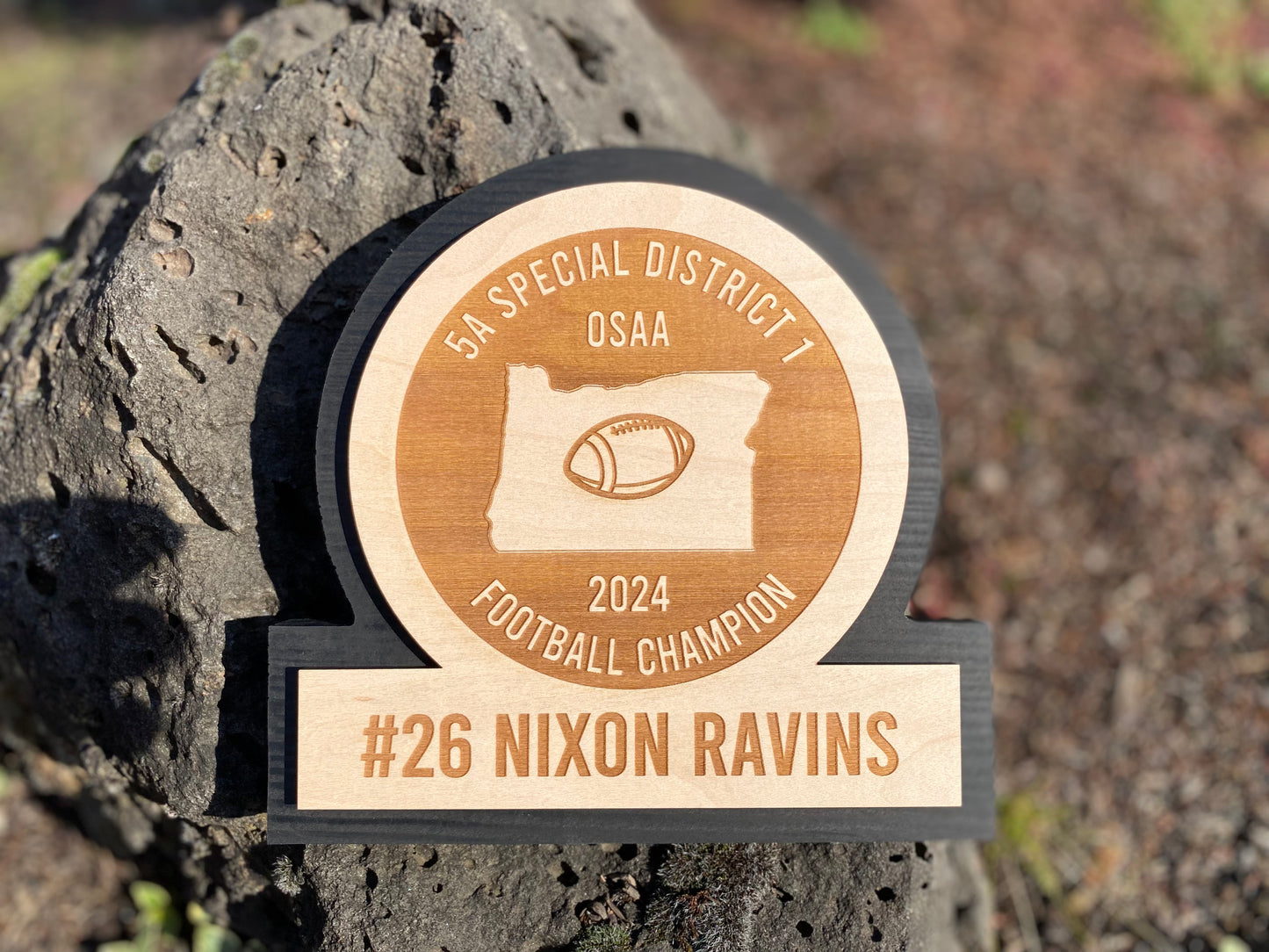 Custom Lasered Wooden Award Plaque – Personalized Recognition for Any State, Sport, Player, Manager or Coach