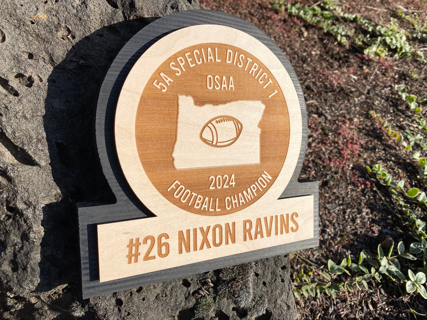 Custom Lasered Wooden Award Plaque – Personalized Recognition for Any State, Sport, Player, Manager or Coach