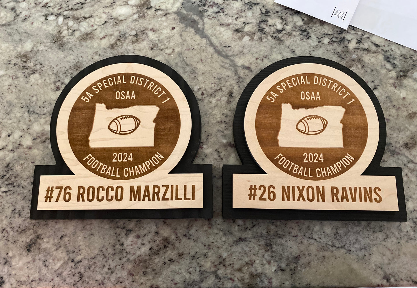Custom Lasered Wooden Award Plaque – Personalized Recognition for Any State, Sport, Player, Manager or Coach