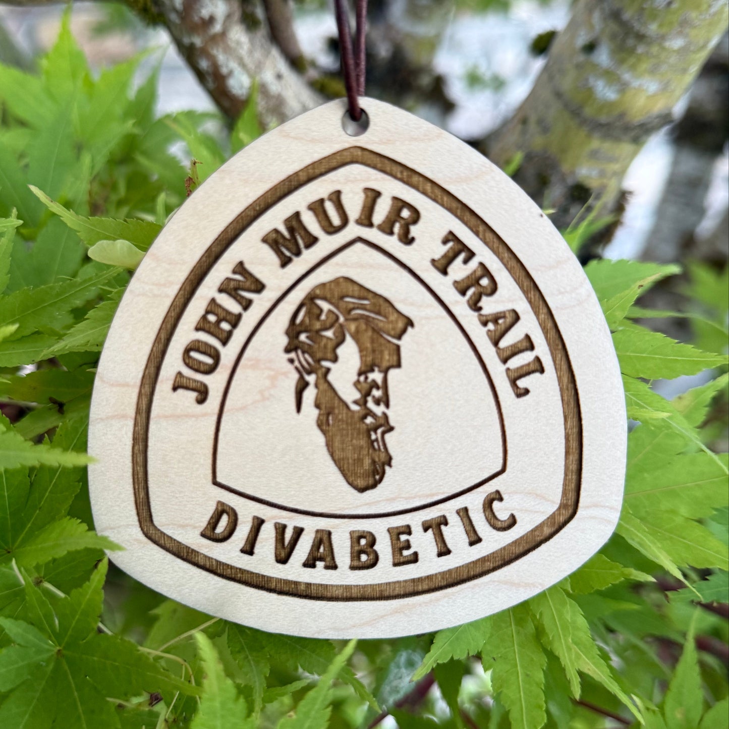 john muir trail name tag, jmt wooden hangtag, custom trail name badge jmt, john muir trail backpack tag, jmt hiking keepsake, personalized john muir trail gift, john muir trail thru hiker tag, laser engraved wood badge jmt, eco friendly hiking tag jmt, rustic wooden john muir trail ornament, jmt backpack accessory, john muir trail collectible tag, trail magic john muir trail gift