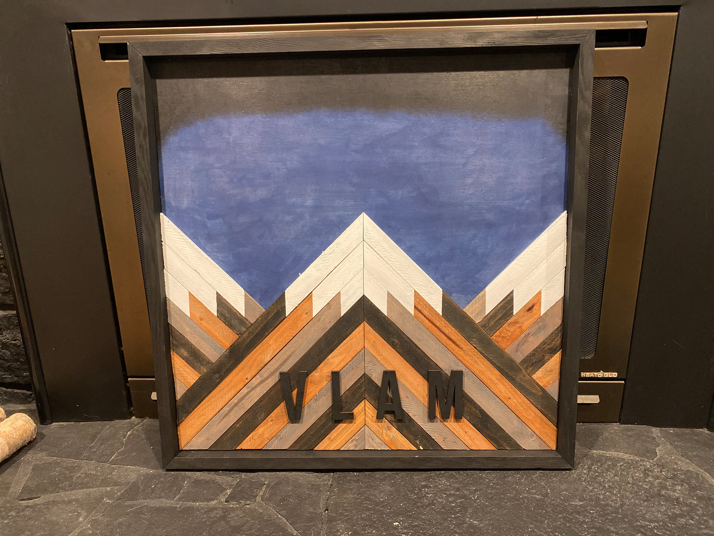 20x20 Custom Rustic Mountain Wood Wall Art – Handcrafted from Reclaimed Wood