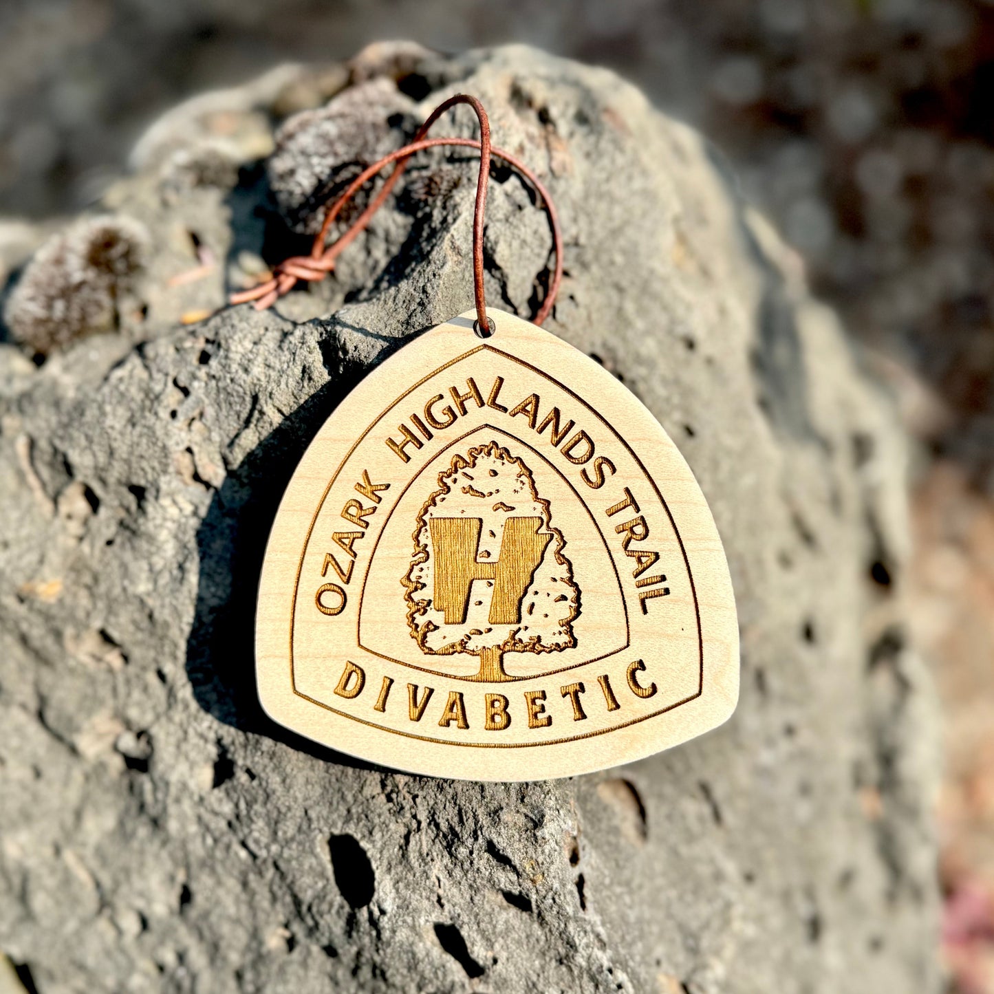 ozark highlands trail name tag personalized, custom ozark trail backpack tag, engraved wooden hiking tag ozark highlands, lightweight ozark trail keepsake, thru hiker gear tag ozark highlands trail, trail name tag ozark ornament, rustic engraved wood tag for hikers ozark, ozark trail angel gift idea, custom backpack charm ozark highlands trail, eco friendly wooden trail name badge ozark, unique hiking gift ozark highlands trail, ozark highlands trail souvenir tag personalized, OHT Tag Gift