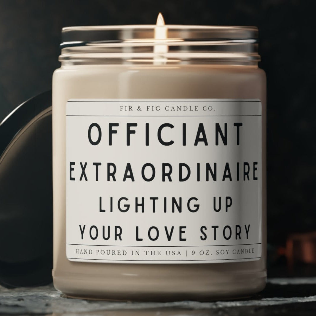 Officiant Extraordinaire: Lighting up your love story 100% Eco-Friendly 9oz Candle, Wedding Candle,Officiant Pastor Gift, Gift for Officiant