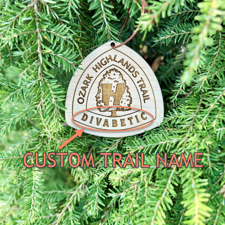 ozark highlands trail name tag personalized, custom ozark trail backpack tag, engraved wooden hiking tag ozark highlands, lightweight ozark trail keepsake, thru hiker gear tag ozark highlands trail, trail name tag ozark ornament, rustic engraved wood tag for hikers ozark, ozark trail angel gift idea, custom backpack charm ozark highlands trail, eco friendly wooden trail name badge ozark, unique hiking gift ozark highlands trail, ozark highlands trail souvenir tag personalized, OHT Tag Gift