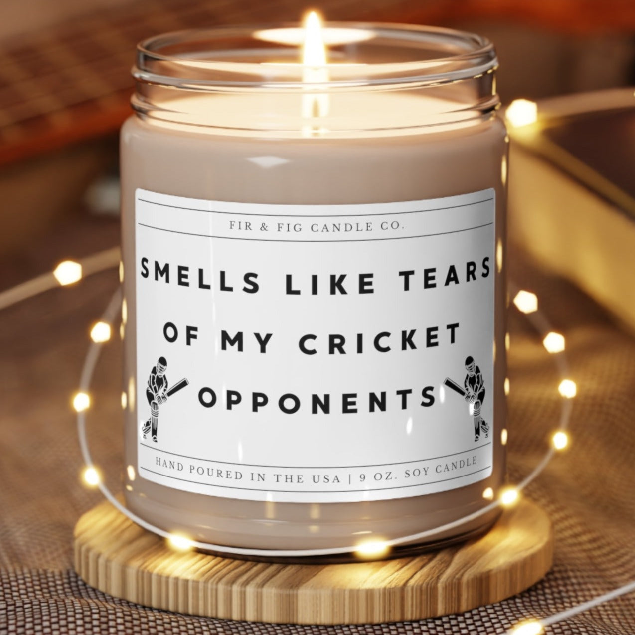 Smells Like Tears of my CRICKET Opponents 100% Eco-Friendly 9oz Soy Candle, Funny Candles, Gift for Him, Cricket candle Gift, Birthday Gift