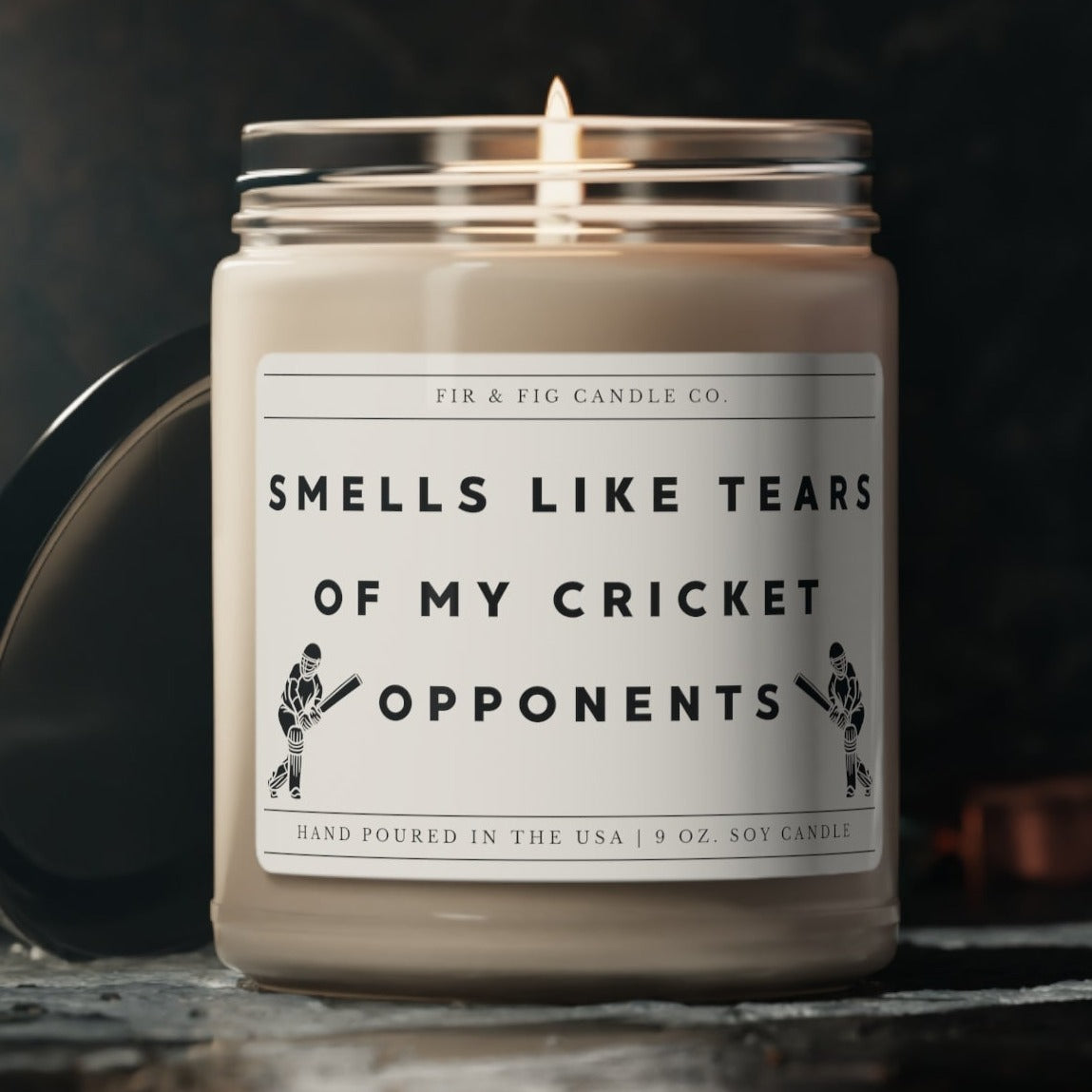 Smells Like Tears of my CRICKET Opponents 100% Eco-Friendly 9oz Soy Candle, Funny Candles, Gift for Him, Cricket candle Gift, Birthday Gift