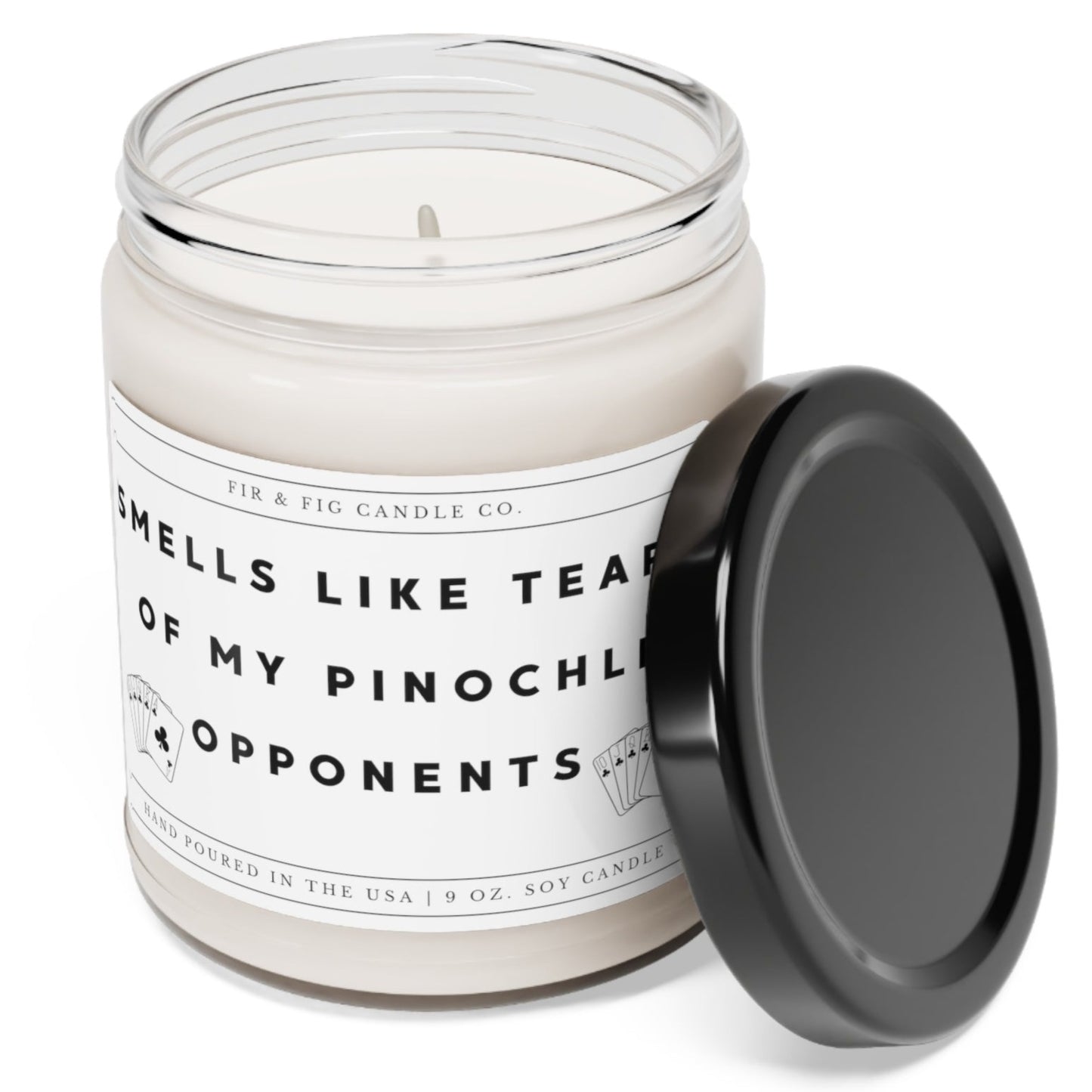 Smells Like Tears of my PINOCHLE Opponents 100% Eco-Friendly 9oz Soy Candle, Pinochle candle, pinochle gift for men and women, pinochle gift