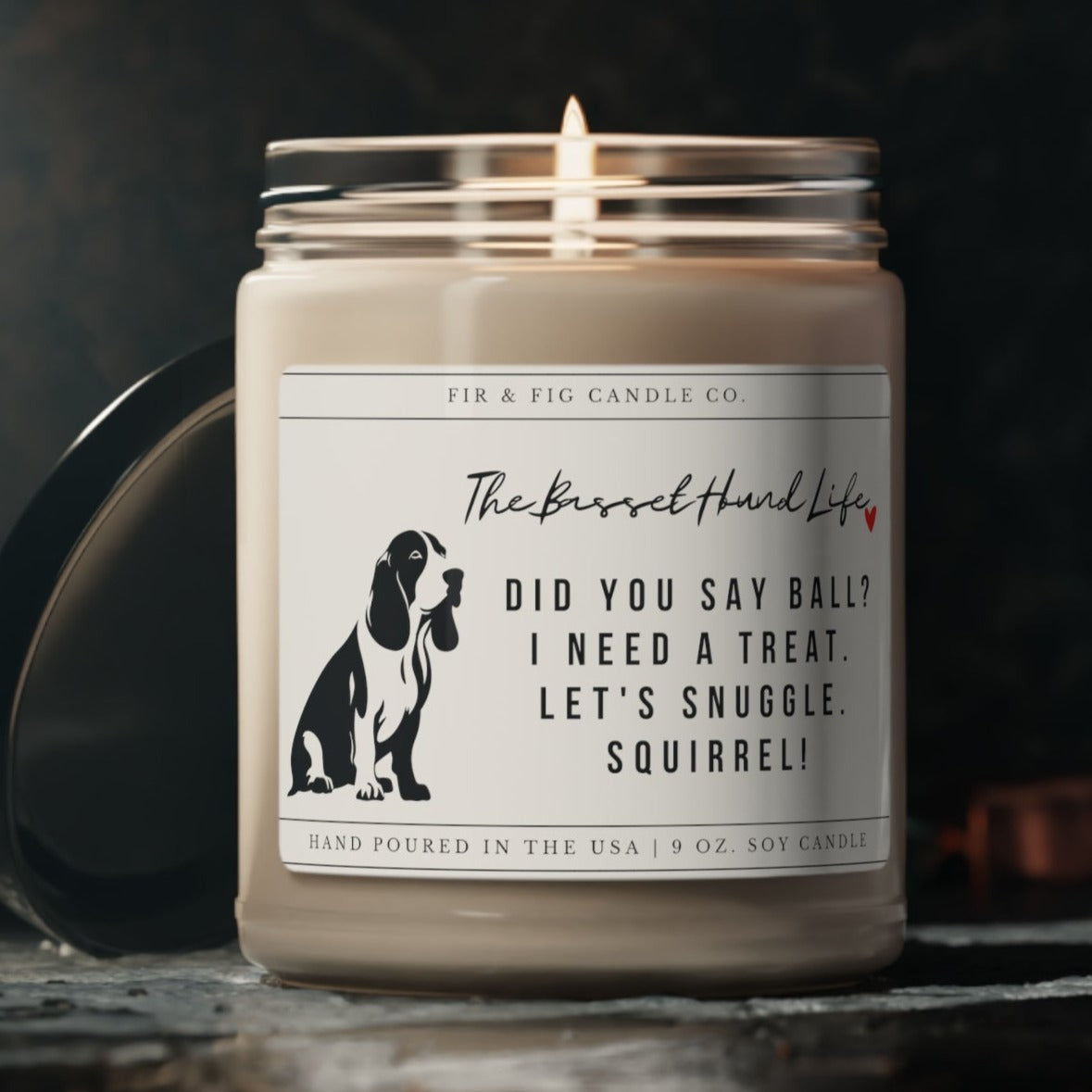 The Basset Hound Life 100% Eco-Friendly 9oz Soy Candle, Basset Candle, Basset Gift, Basset dog Gift, Basset Hound Mom, Funny Basset Dad Gift