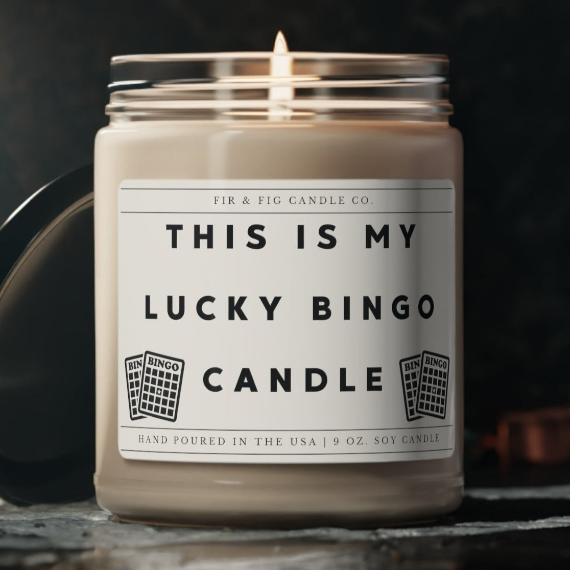 This is my lucky BINGO 100% Eco-Friendly 9oz Soy Candle, Bingo Candle, Gift for bingo player, Bingo Good Luck Charm, candle Gift, Bingo Gift