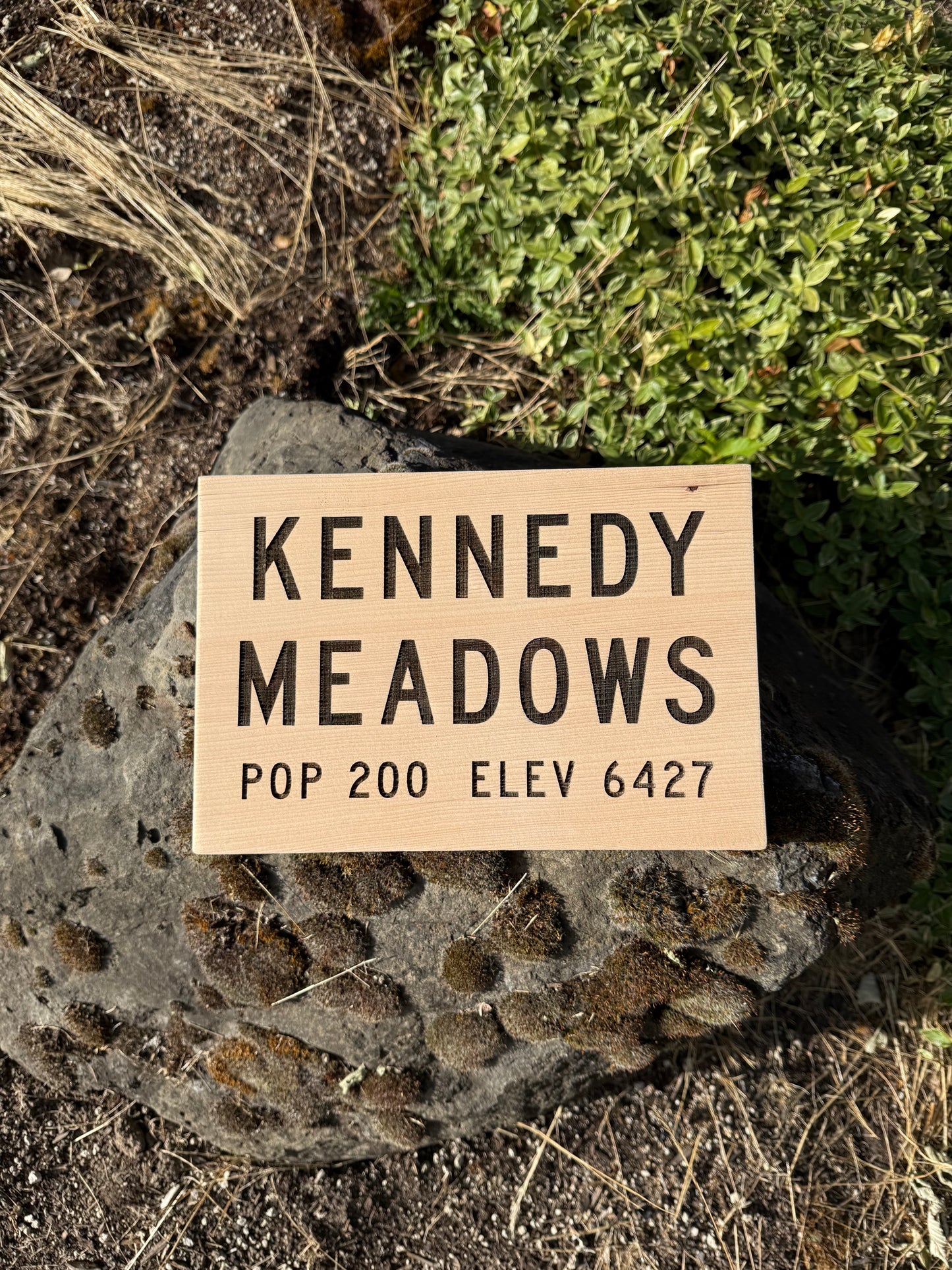 Pacific Crest Trail Kennedy Meadows wooden sign handcrafted for PCT thru hikers, backpackers, and long-distance hiking enthusiasts