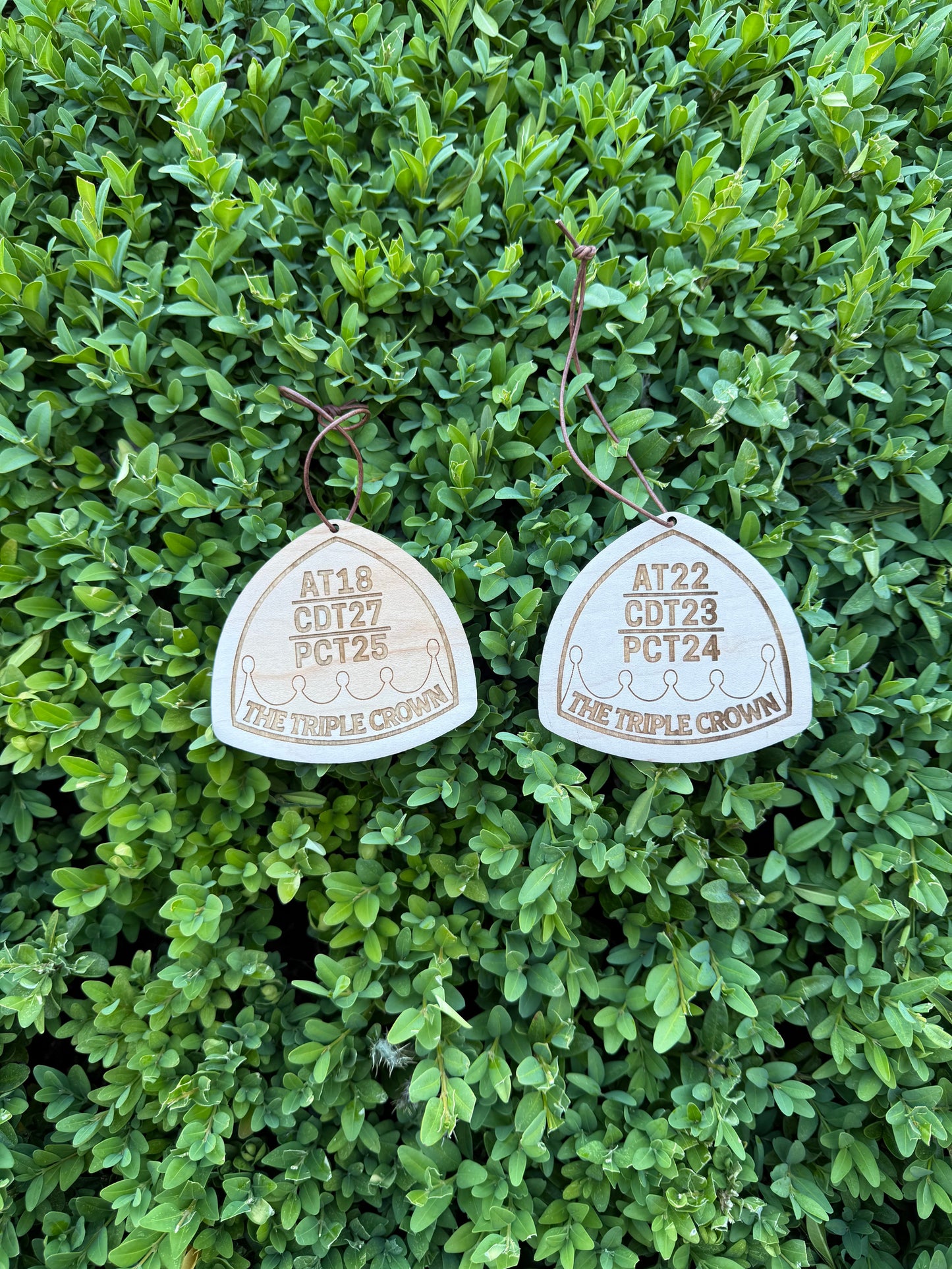 Personalized Triple Crown of Hiking Hangtag – Custom Trail Name & Completion Years – AT PCT CDT Hiker Gift