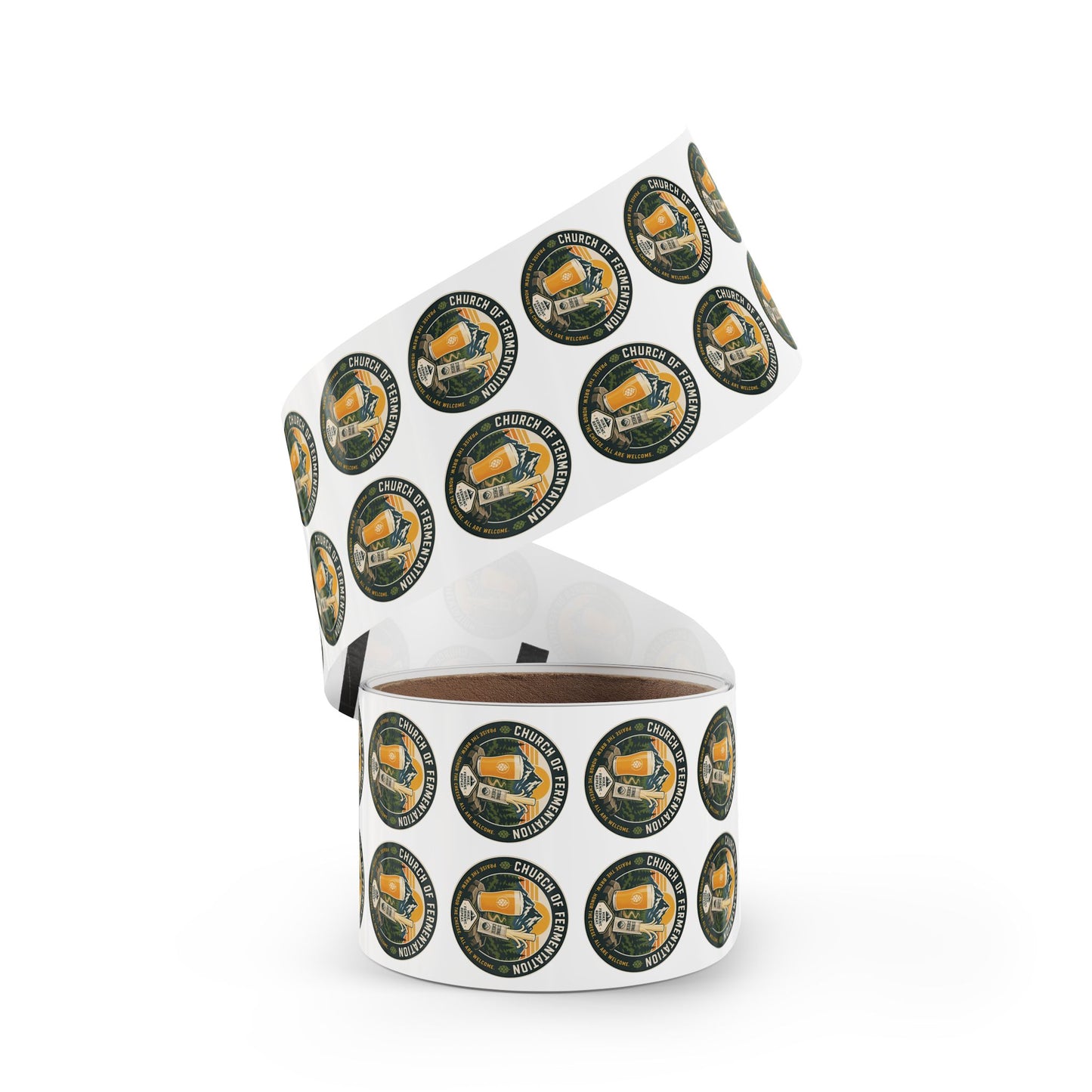 Round Sticker Rolls — 'Church of Fermentation' Beer & Cheese Brewing Label