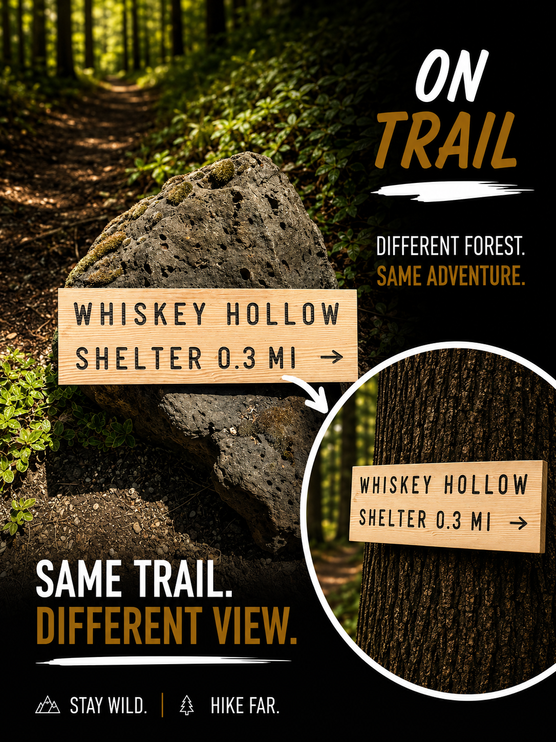 Appalachian Trail Sign – Whiskey Hollow Shelter