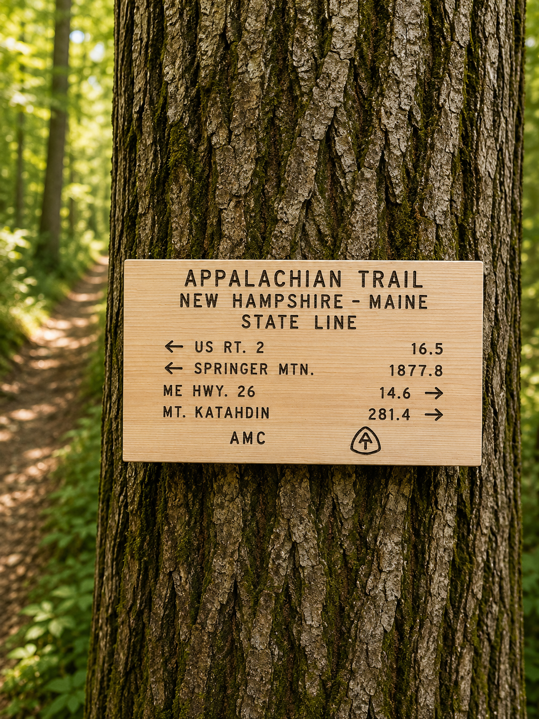 Appalachian Trail Sign – New Hampshire Maine State Line