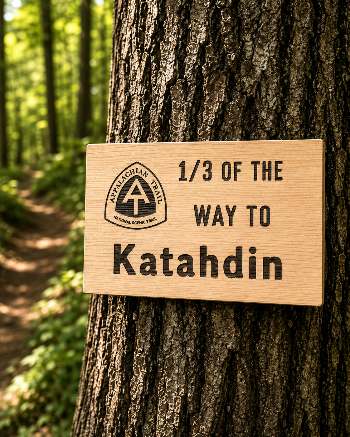 Appalachian Trail Sign – one third of the way to Katahdin