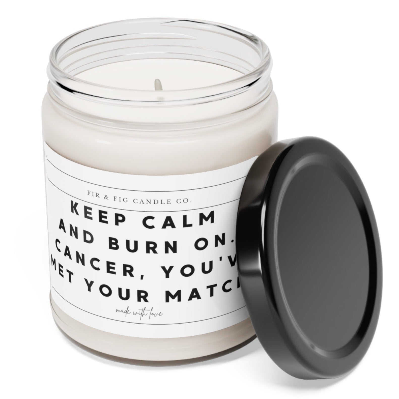 Cancer you have met your Match candle, Eco-Friendly 100% 9oz Soy Candle, Cancer Survivor, Cancer Awareness, Fight Cancer, cancer candle gift