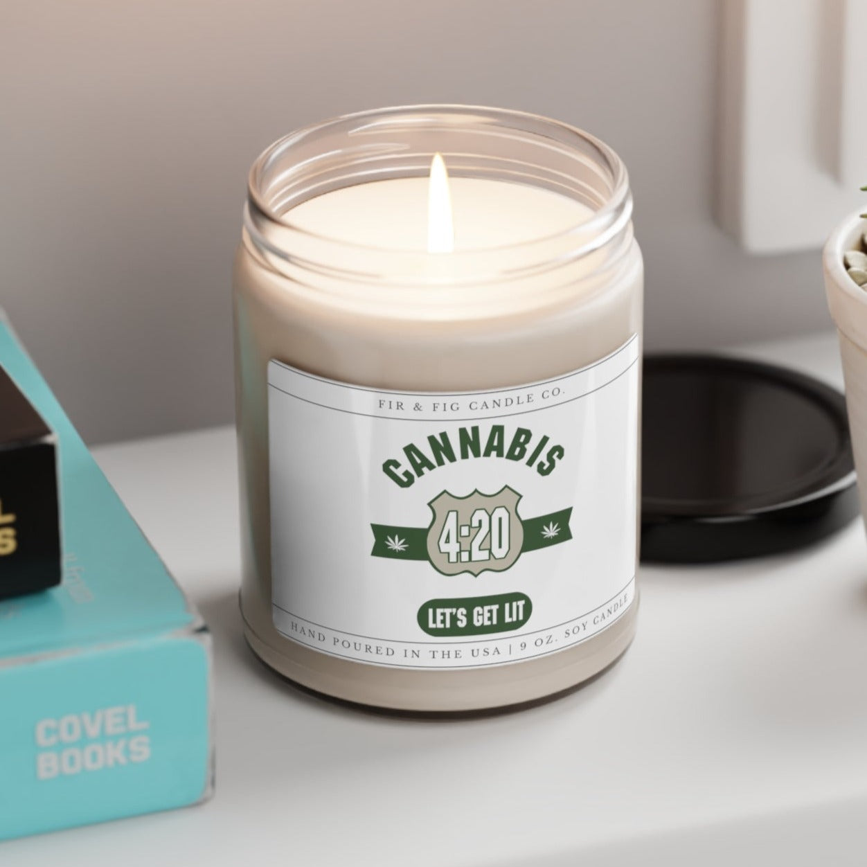 Cannibas 4:20 Let's Get Lit 100% Eco-Friendly 9oz Soy Candle, Best Friend Birthday, Gifts For Her, Friend Gift, Marijuana Gifts, 420 Gifts