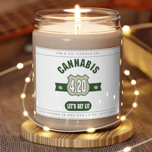 Cannibas 4:20 Let's Get Lit 100% Eco-Friendly 9oz Soy Candle, Best Friend Birthday, Gifts For Her, Friend Gift, Marijuana Gifts, 420 Gifts