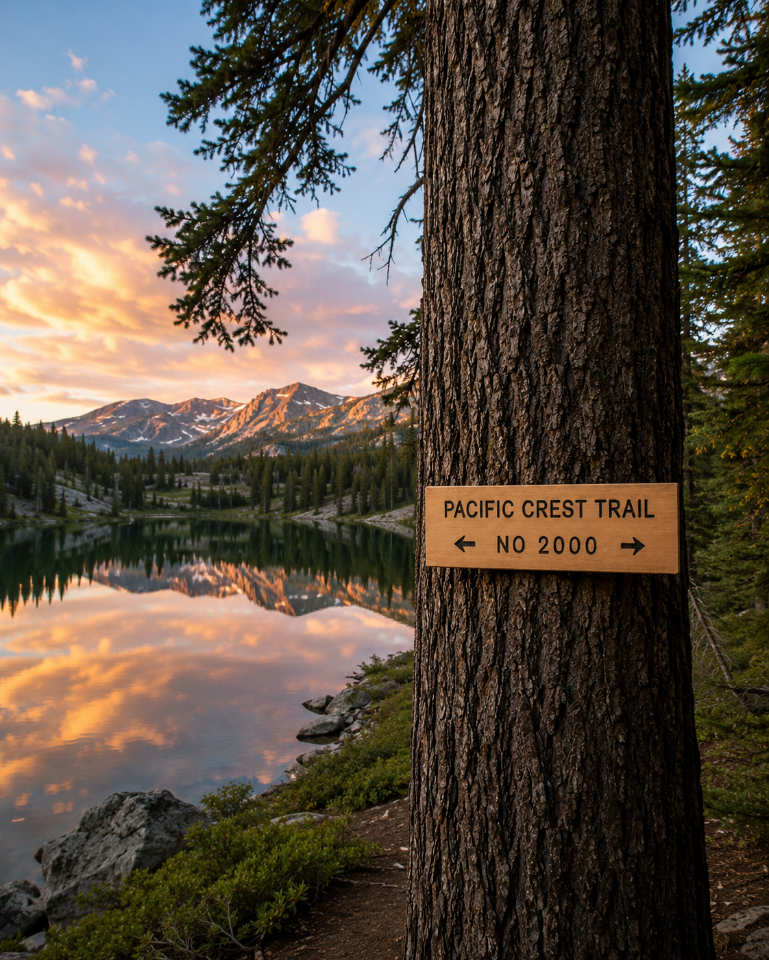 Pacific Crest Trail Sign – Trail Number 2000
