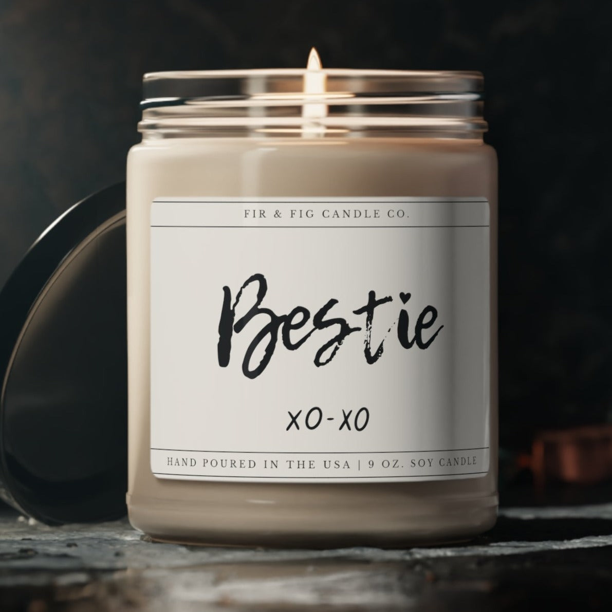 Bestie xo-xo 100% Eco-Friendly 9oz Soy Candle, Bestie Candle Gift, Friendship Candle, BFF Gift, Galentine's Day Candle, Best Friend Candle
