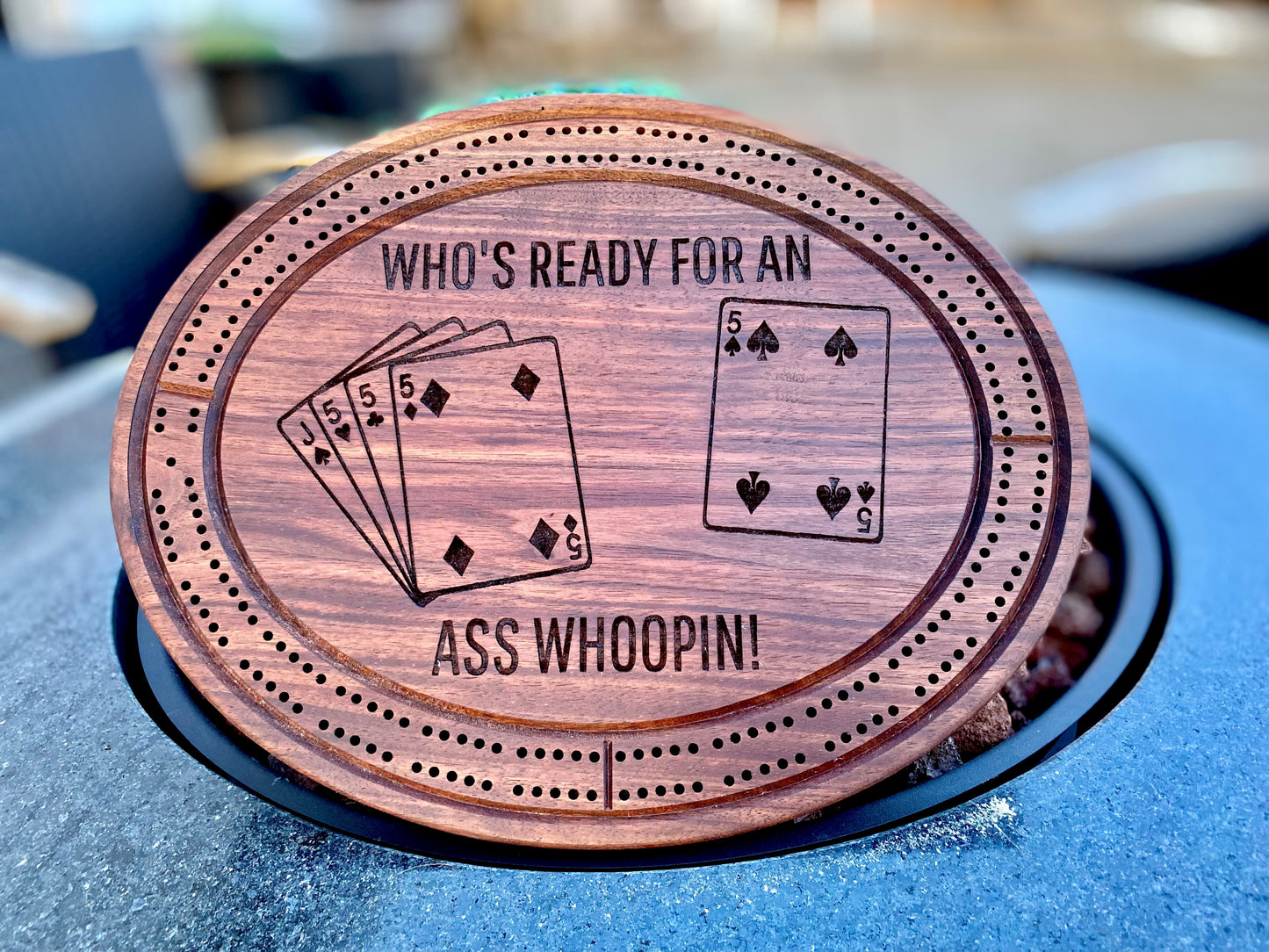 Oregon Black Walnut Custom Cribbage Board - with pegs