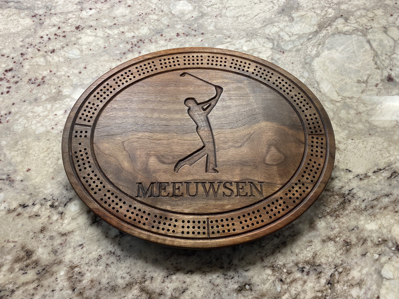 Custom Oregon Black Walnut Cribbage Board Gift - Eastman Custom Designs