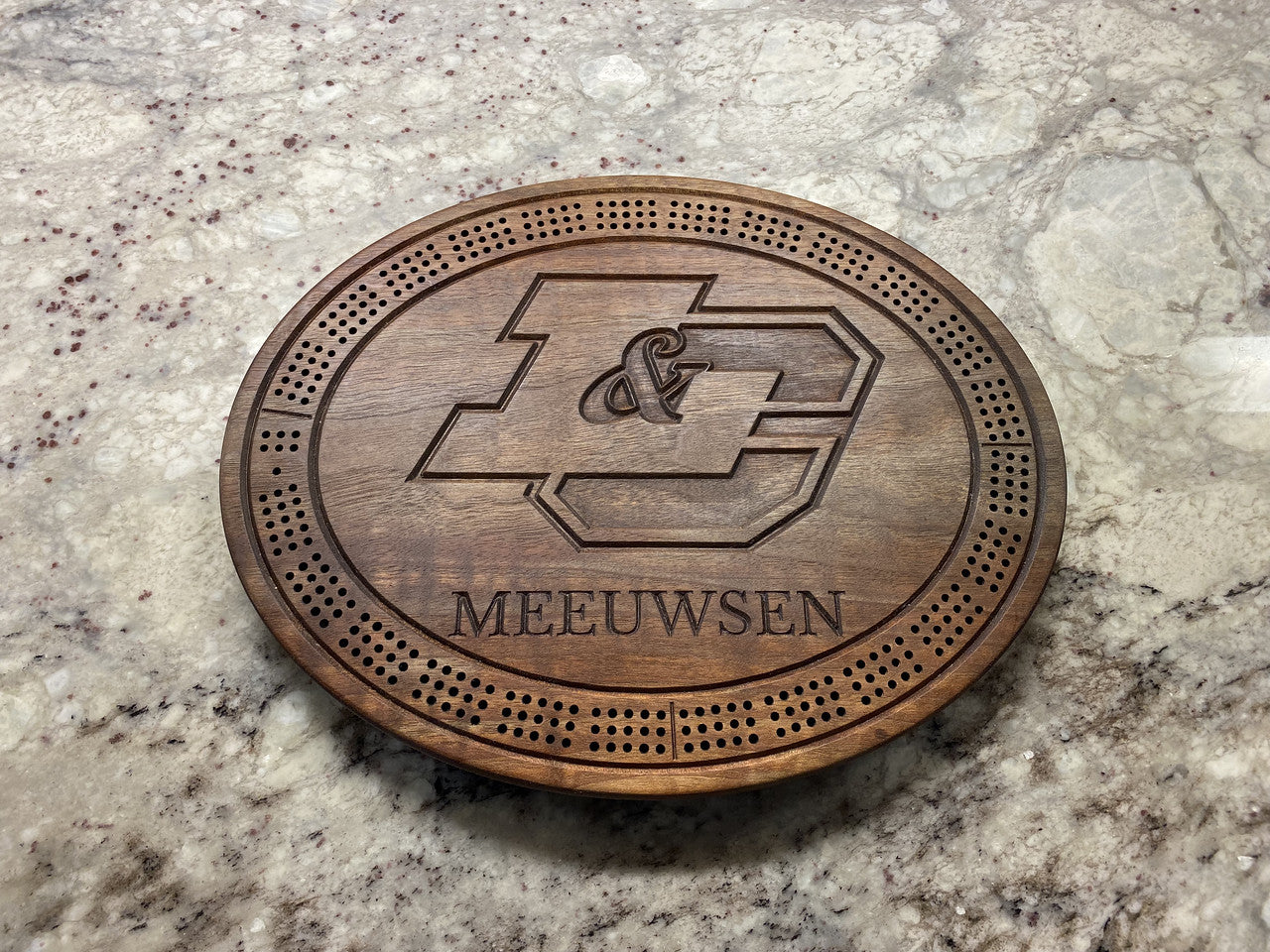 Custom Oregon Black Walnut Cribbage Board Gift - Eastman Custom Designs