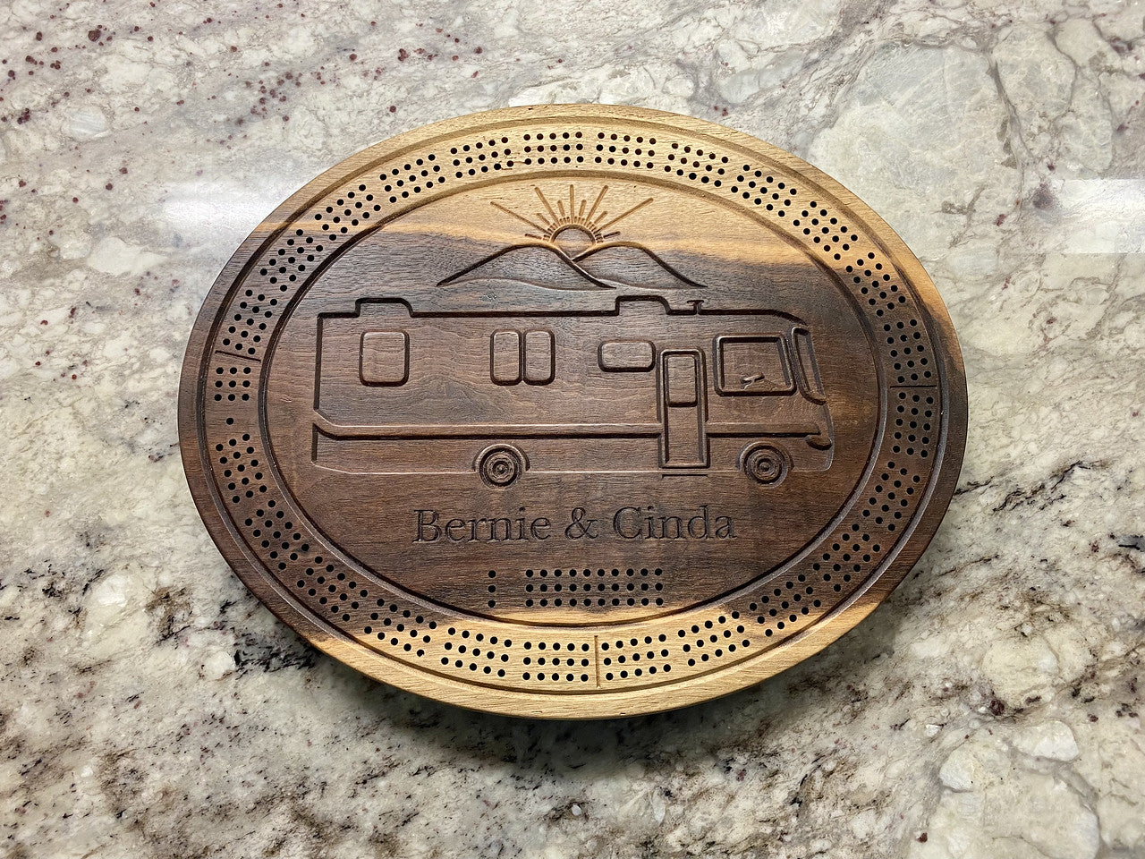 Custom Oregon Black Walnut Cribbage Board Gift - Eastman Custom Designs