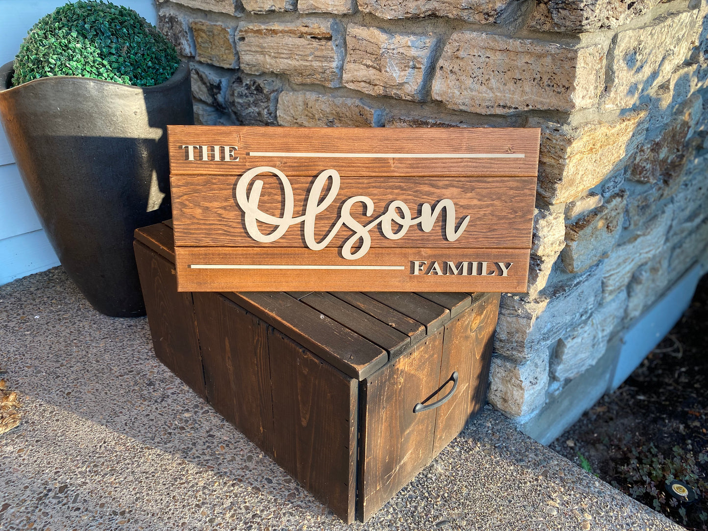 Celebrate love and timeless moments with our Custom 24x11 Name &amp; Date Sign. This stunning piece is crafted from high-quality wood and personalized with the names and date of your choice, making it a perfect keepsake for weddings, anniversaries, or special milestones.