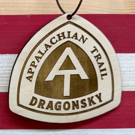 Appalachian Trail Name Tag – Personalized Wooden Hiker Hangtag, Personalized Wood Hiking Badge, Appalachian Trail AT Hiker Trail Angel Gift