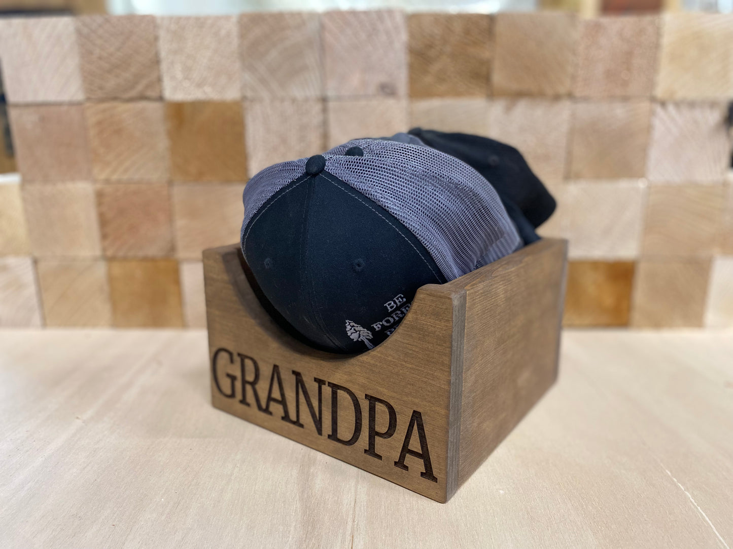 Wooden Hat Holder, Wood Hat Box, Baseball Hat Holder, Cap Organizer, Cap Stand, Personalized Hat Holder, Father's Day Gifts, Gift for Dad