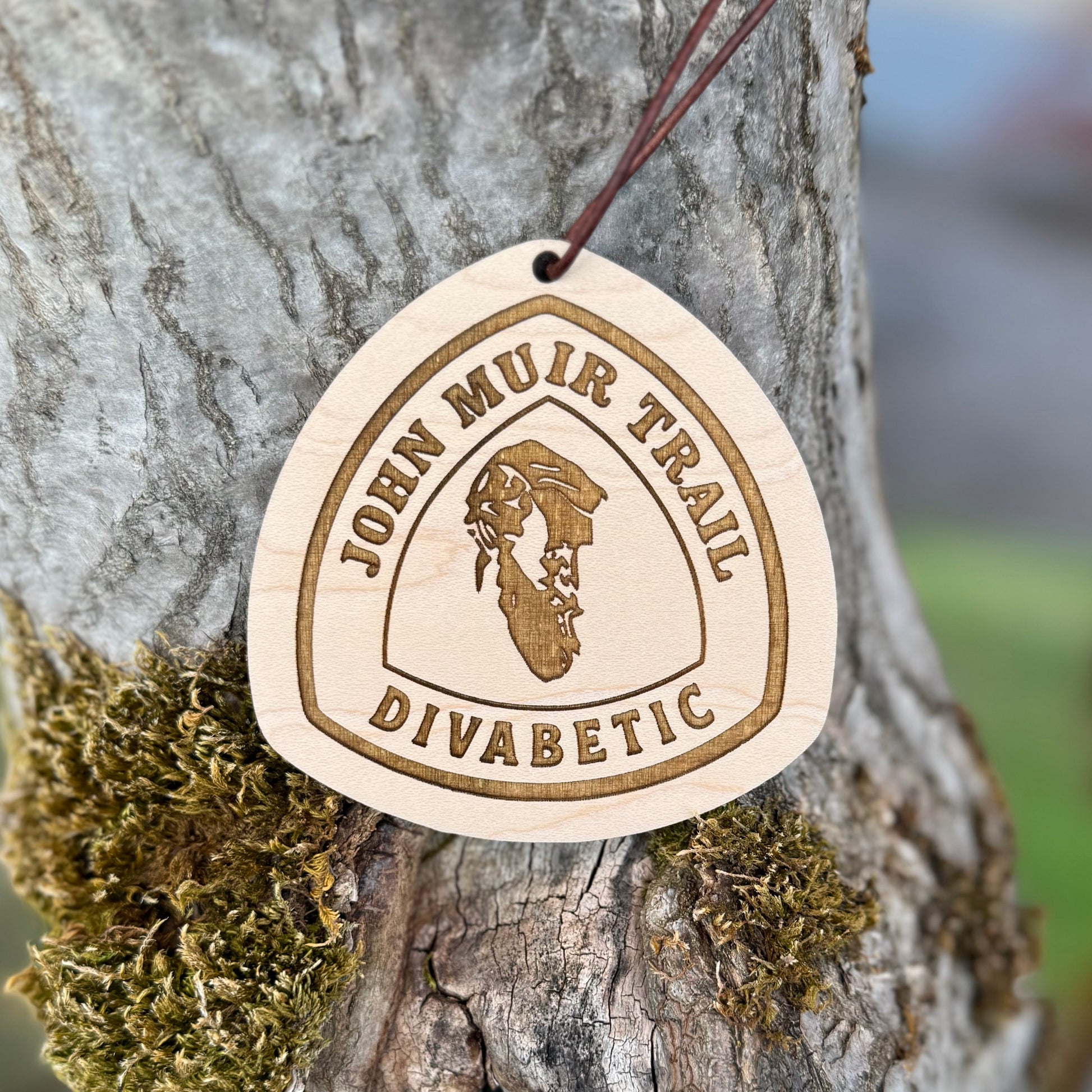 john muir trail name tag, jmt wooden hangtag, custom trail name badge jmt, john muir trail backpack tag, jmt hiking keepsake, personalized john muir trail gift, john muir trail thru hiker tag, laser engraved wood badge jmt, eco friendly hiking tag jmt, rustic wooden john muir trail ornament, jmt backpack accessory, john muir trail collectible tag, trail magic john muir trail gift
