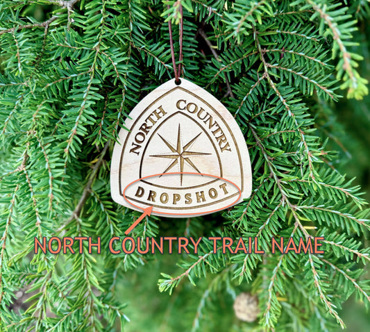 North Country Trail Name Tag – Personalized Wooden Hiker Hangtag, Personalized Wood Hiking Badge, North Country Trail Hiker Gift, Ultra Lightweight design, North Country Trail Angel Gift