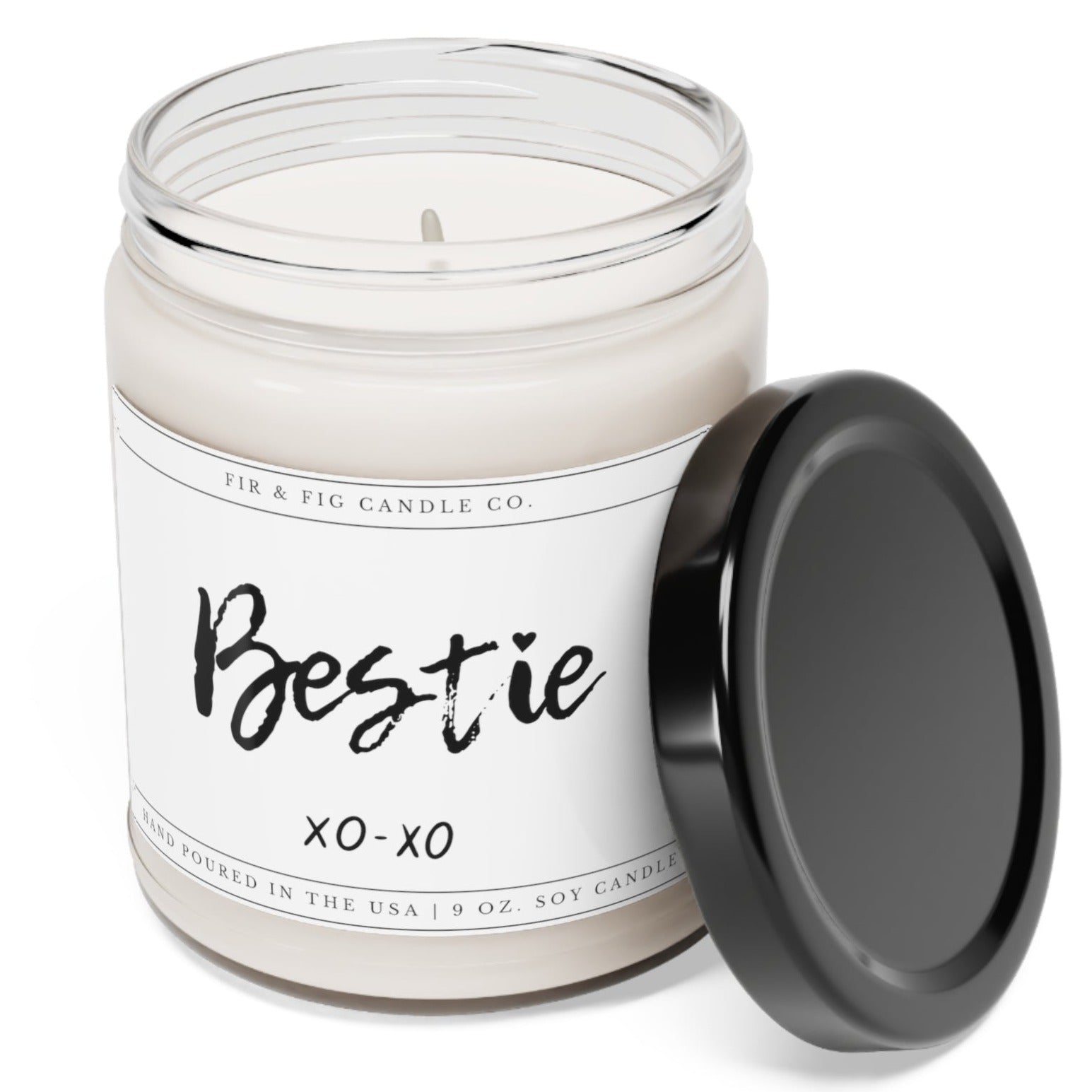 Bestie xo-xo 100% Eco-Friendly 9oz Soy Candle, Bestie Candle Gift, Friendship Candle, BFF Gift, Galentine's Day Candle, Best Friend Candle