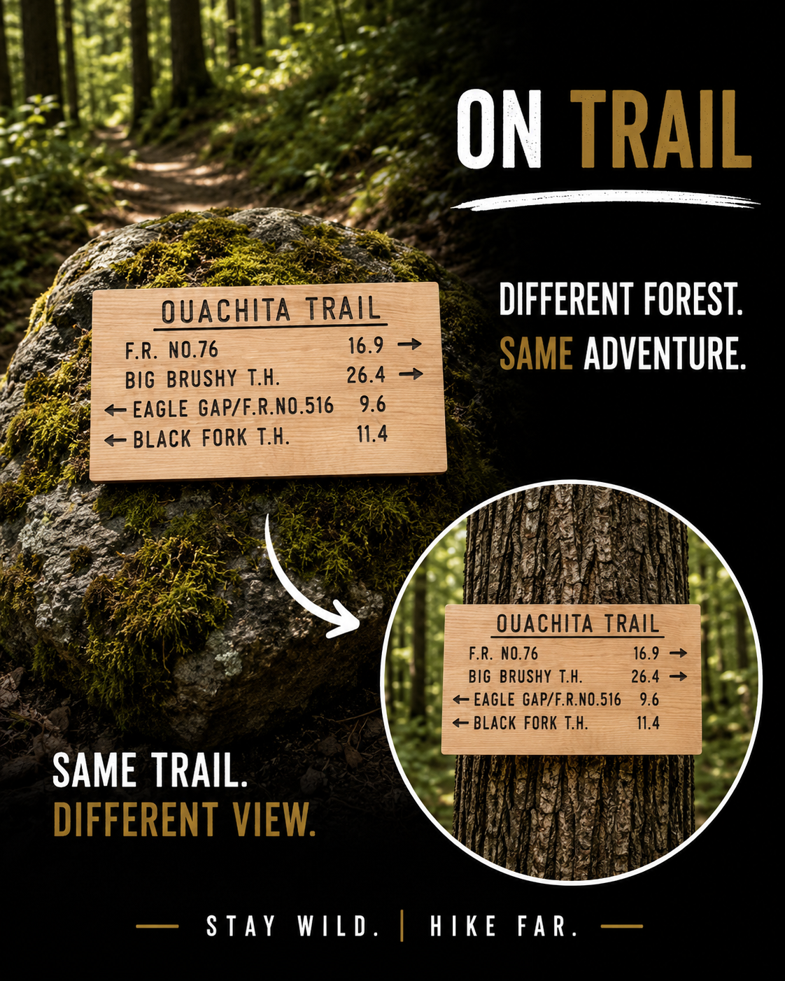Ouachita Trail Sign – Eagle Gap Big Brushy